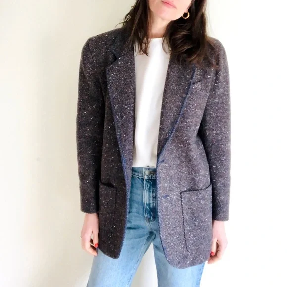 Tweedy square cut wool blazer - Picture 15 of 16